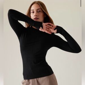 Athleta Black Ascent Seamless Top